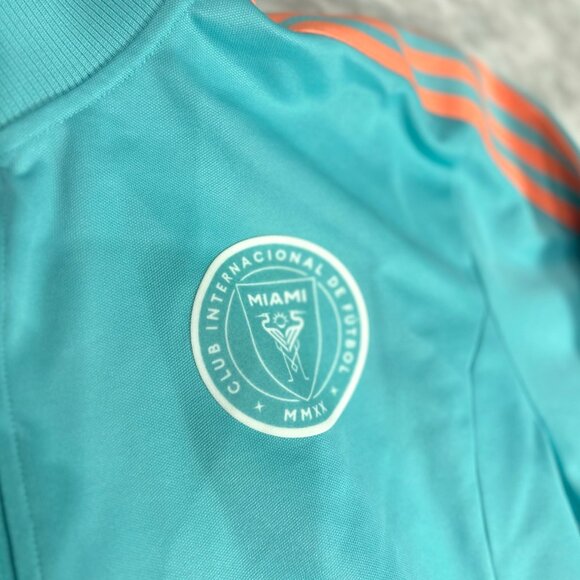 Adidas Originals Aqua MLS Inter Miami CF 24’ Full-Zip Jacket Men’s Large JJ1829 - Picture 9 of 15